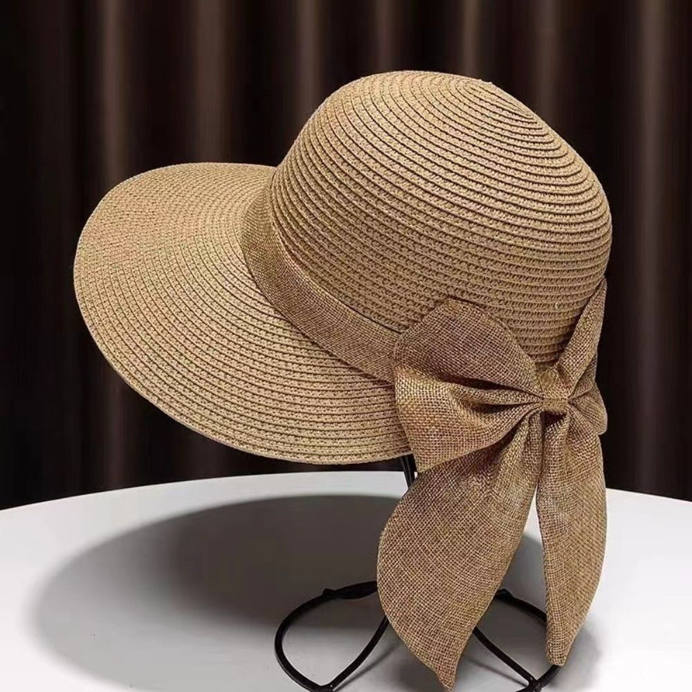 Bucket Hat Straw - Шляпа с бантом женская, Соломенная Панама