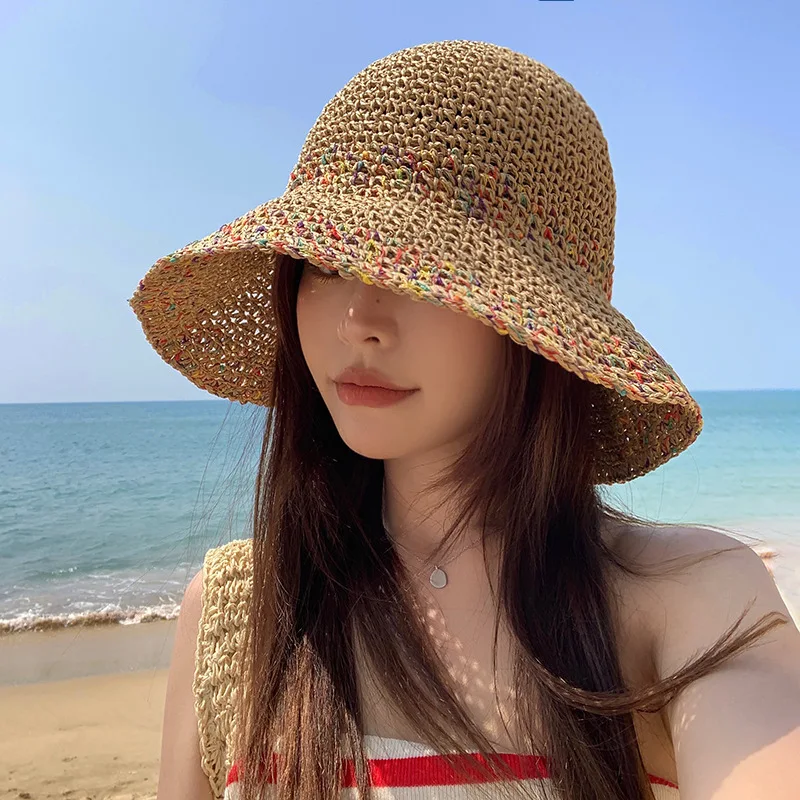 Bucket Hat Straw - Летние солнцезащитные шляпы для женщин. Соломенная