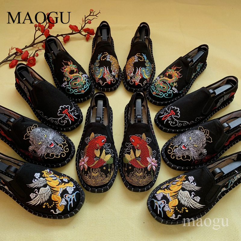 Espadrille Slip On - Унисекс-лоферы в китайском стиле с вышивкой,