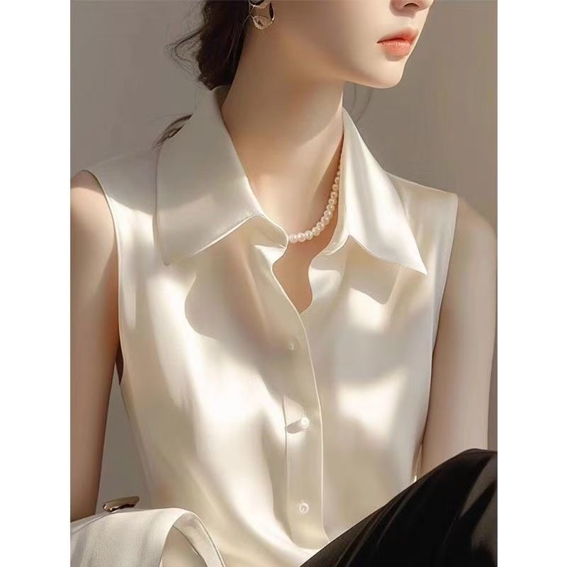 Французский атласный жилет без – обзор и цена Shirt Camp Collar