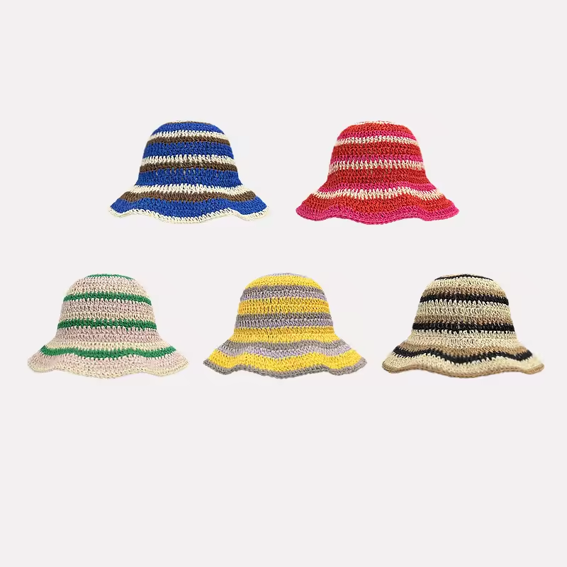 Полосатые вязаные крючком соло – обзор и цена Bucket Hat Straw
